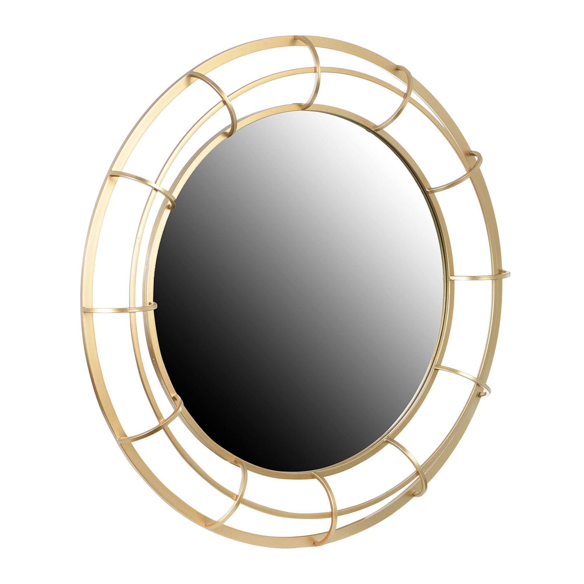 36" Gold Contemporary Round Metal Wall Mirror